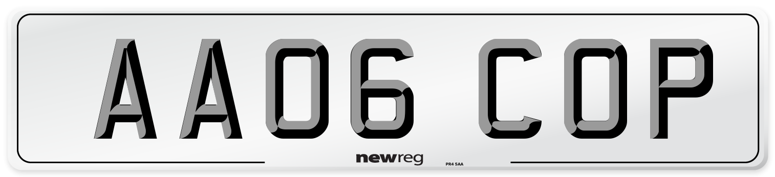 AA06 COP Number Plate from New Reg
